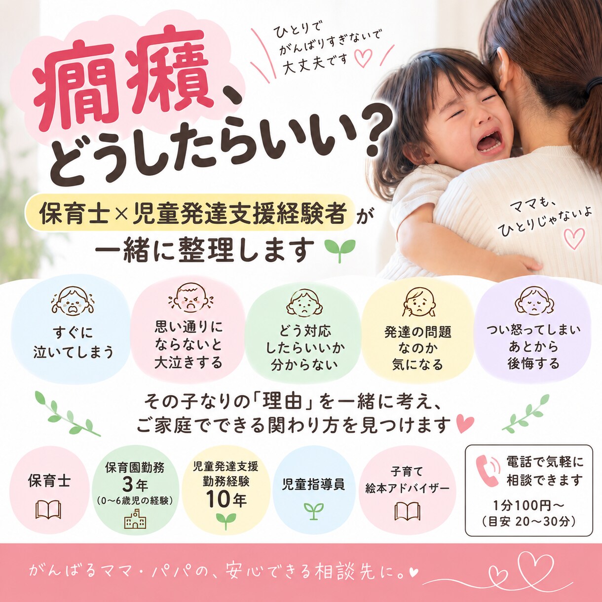子どもの癇癪の悩みを一緒に整理します 児童発達支援10年の経験から関わり方をご提案 イメージ1