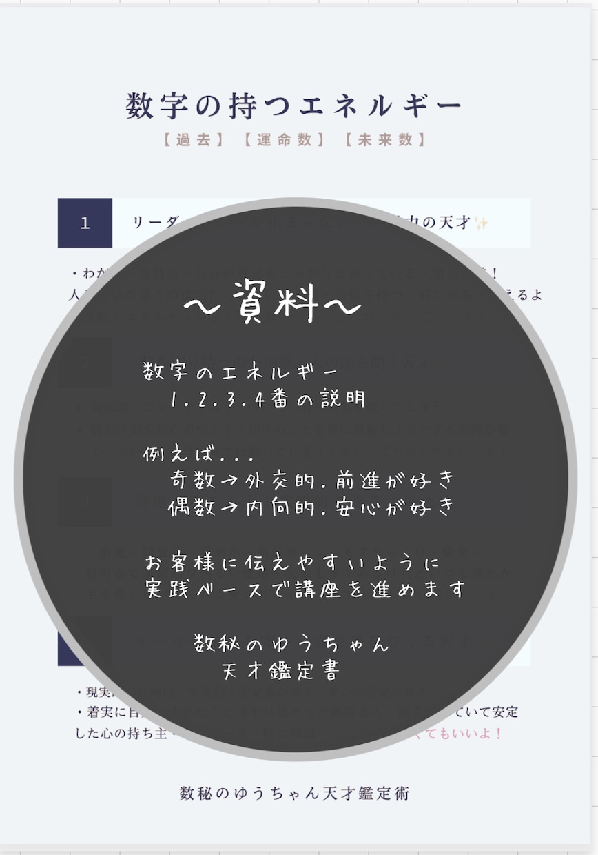 占いのやり方｜カバラ数秘術｜即❗️占えます ☪️カバラ数秘資料｜電話占いに特化☪️数字のエネルギー資料 イメージ8