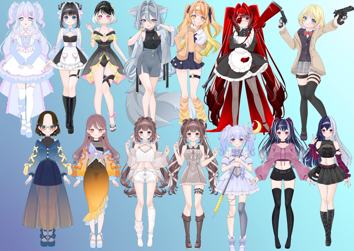TRPG/IRIAM/VTuber用立ち絵描きます キラキラふわふわ、可愛い立ち絵作成します♡ イメージ3