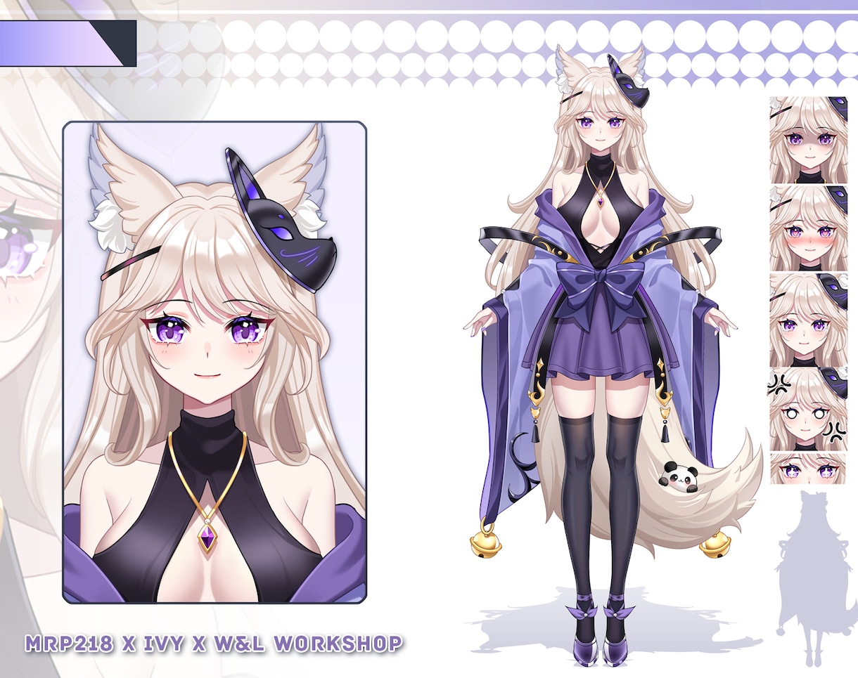 Vtuber用、高品質Live2dモデルを承ります 高品質ラフ案3案提供、修正無制限！ゲーム社在籍プロ絵師担当！ イメージ3