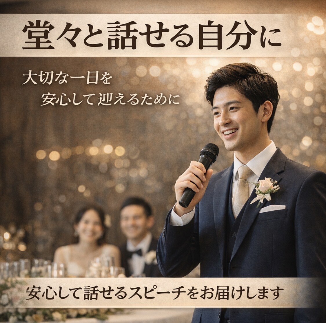 緊張しても大丈夫な“あなた専用スピーチ”を作ります 当日そのまま読める安心の結婚式スピーチ イメージ4