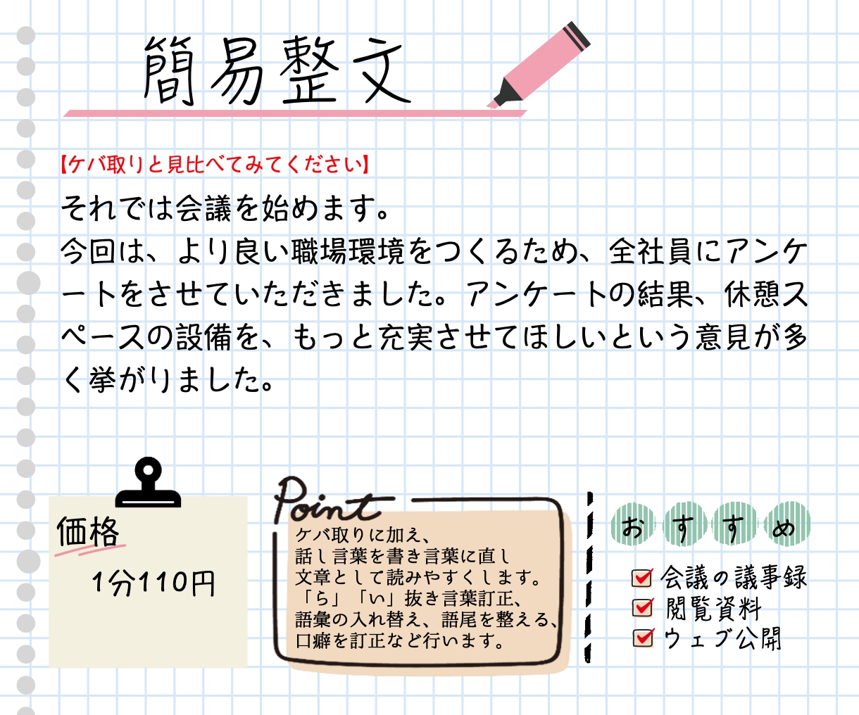 1分75円〜。音声・動画文字起こしいたします AI不使用！セキュリティソフト導入済み！ イメージ5