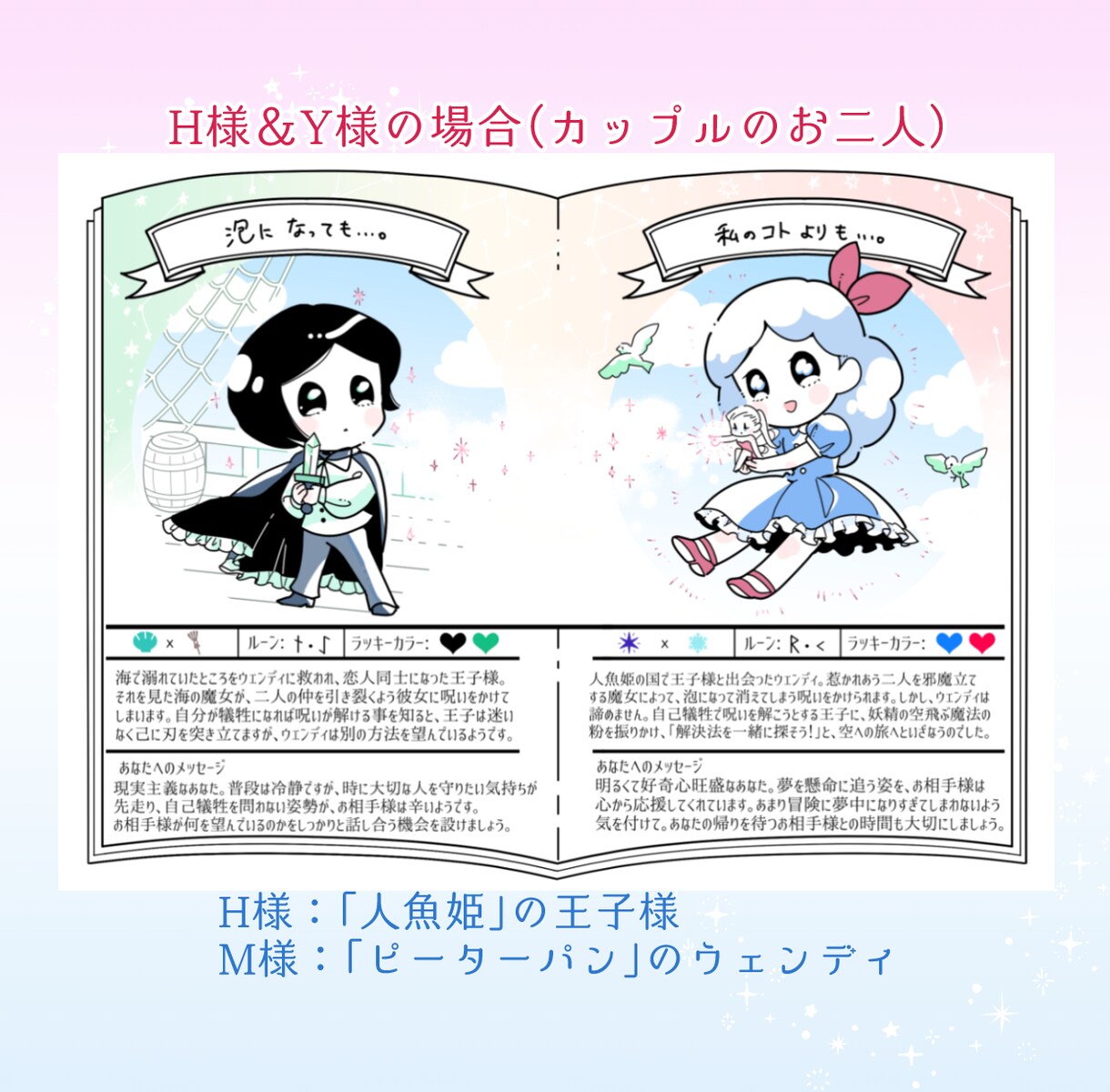 2人の童話キャラクター占います 2人の相性を童話キャラクターに当てはめて占います イメージ5