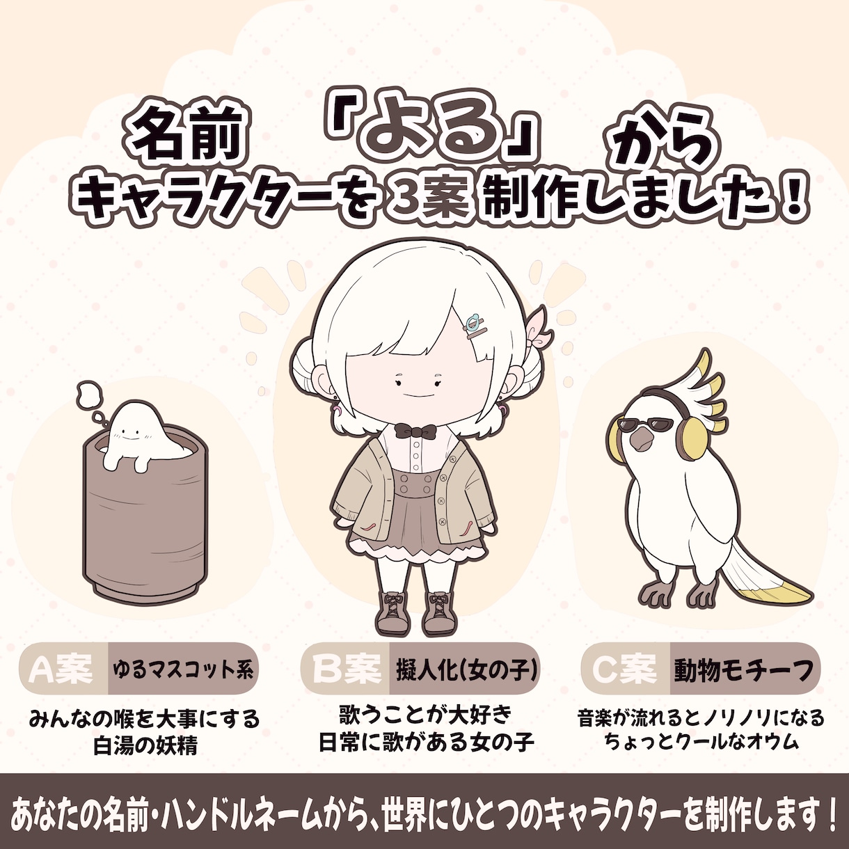 名前からSNSのアイコンに！ゆるかわキャラ制作ます アイコンや配信に！あなただけの名前からゆるかわキャラ イメージ8