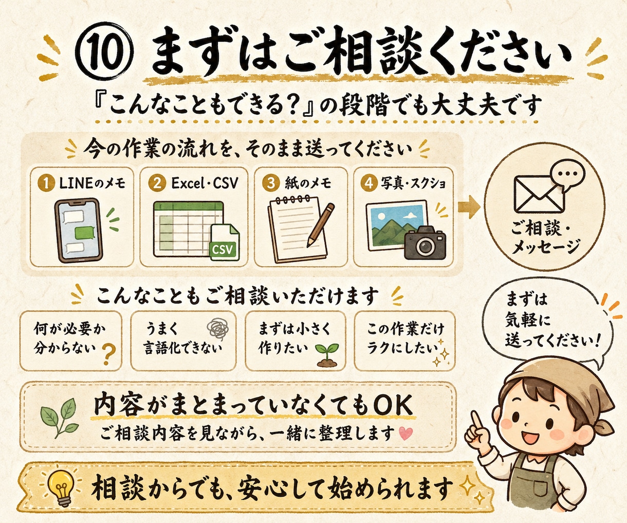 使い続けられる業務自動化・時短ツールを作成します Excel・LINE・紙の管理を自動化ツールにします イメージ10