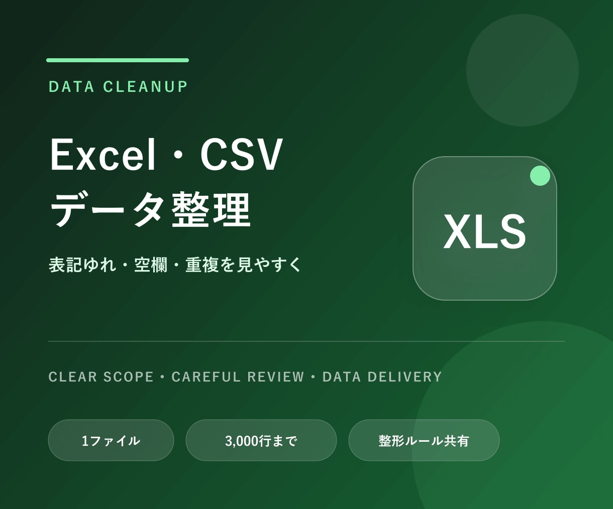 Excel・CSVデータを見やすく整形します 表記ゆれや重複を整理して使いやすい表に整えます イメージ1