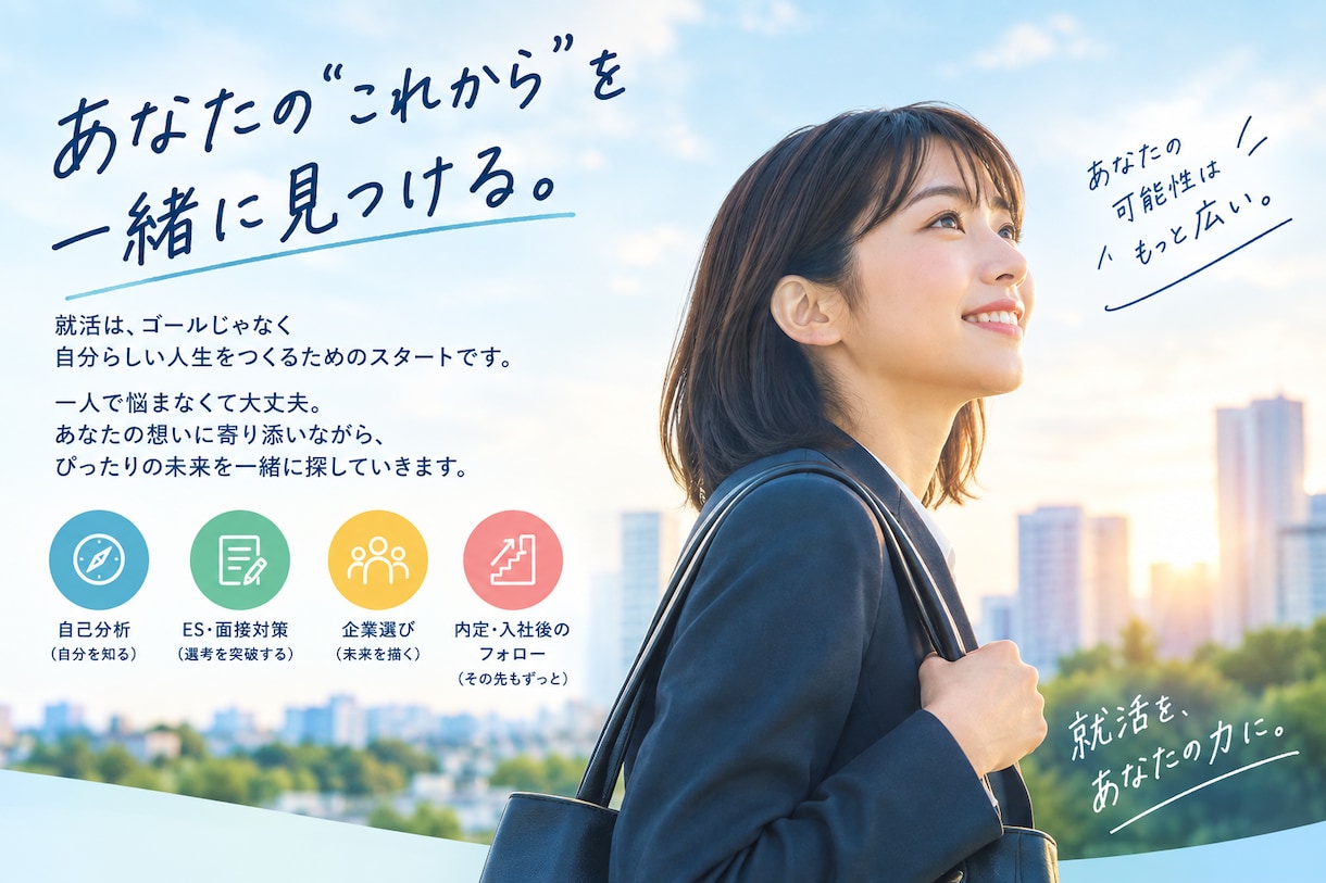 就活⭐︎どんな相談もOK！就活成功に導きます 100人以上と面談経験がある大手採用担当があなたに徹底伴走！ イメージ1