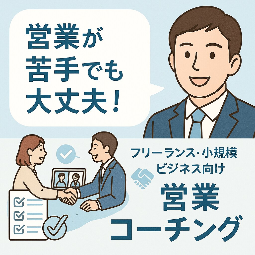営業の悩みを丁寧にサポート！不安を安心に変えます “売り込まずに売れる”営業スタイルで解決します！ イメージ1