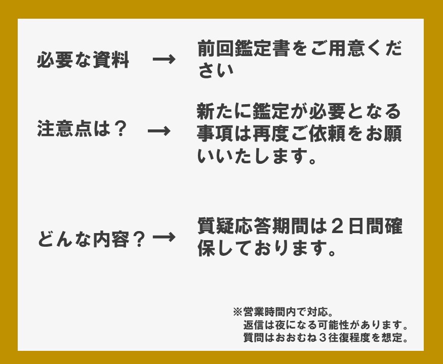 リピーター様限定☆前回鑑定書の質疑応答をします 前回鑑定書で聞きたいことがある方【再鑑定が不要な範囲で対応】 イメージ3