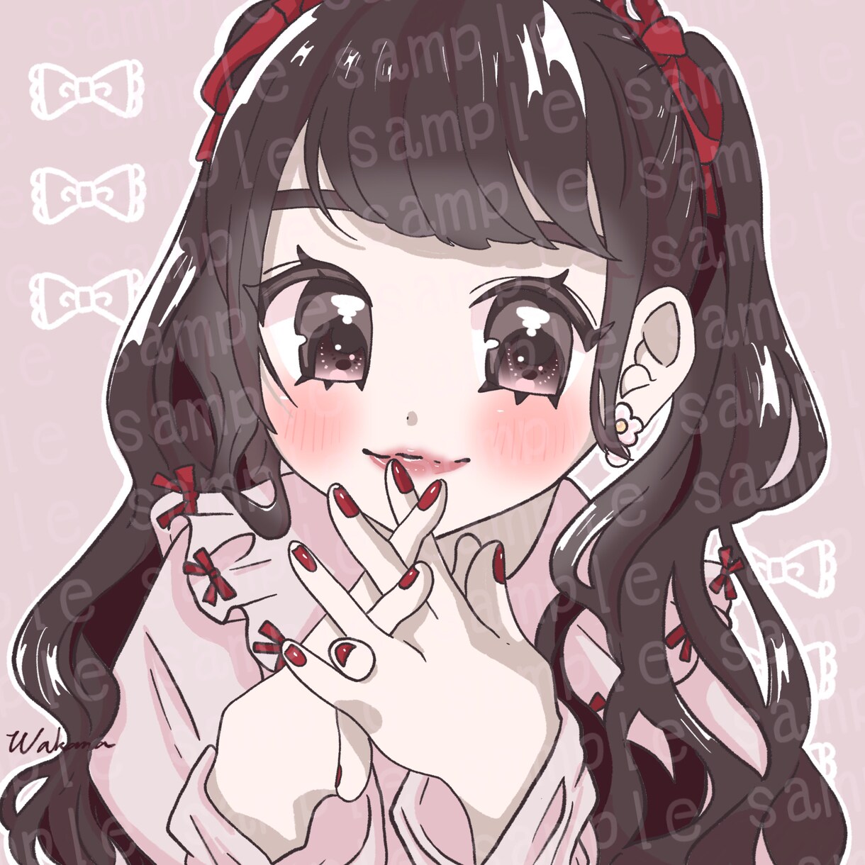 可愛い目がウルウルな女の子描きます 可愛いアイコンで見るたびに癒しを！ イメージ1