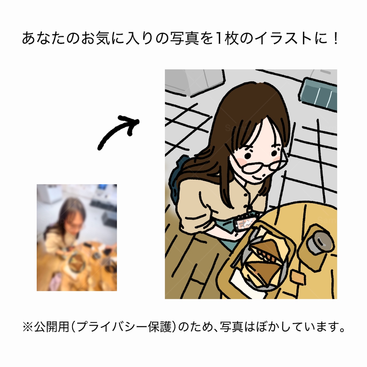 あなたのお気に入りの写真をゆるいイラストにします 二次利用やアイコンへの利用などもお気軽にご相談ください♪ イメージ4