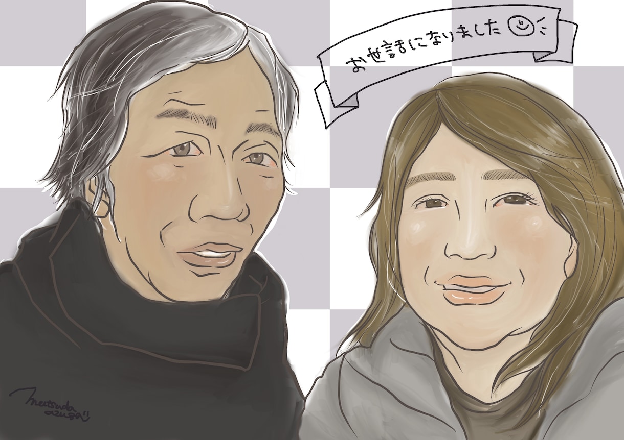 写真を元にした似顔絵描きます シンプル、リアル、デフォルメなどイメージ何でもご相談ください イメージ2