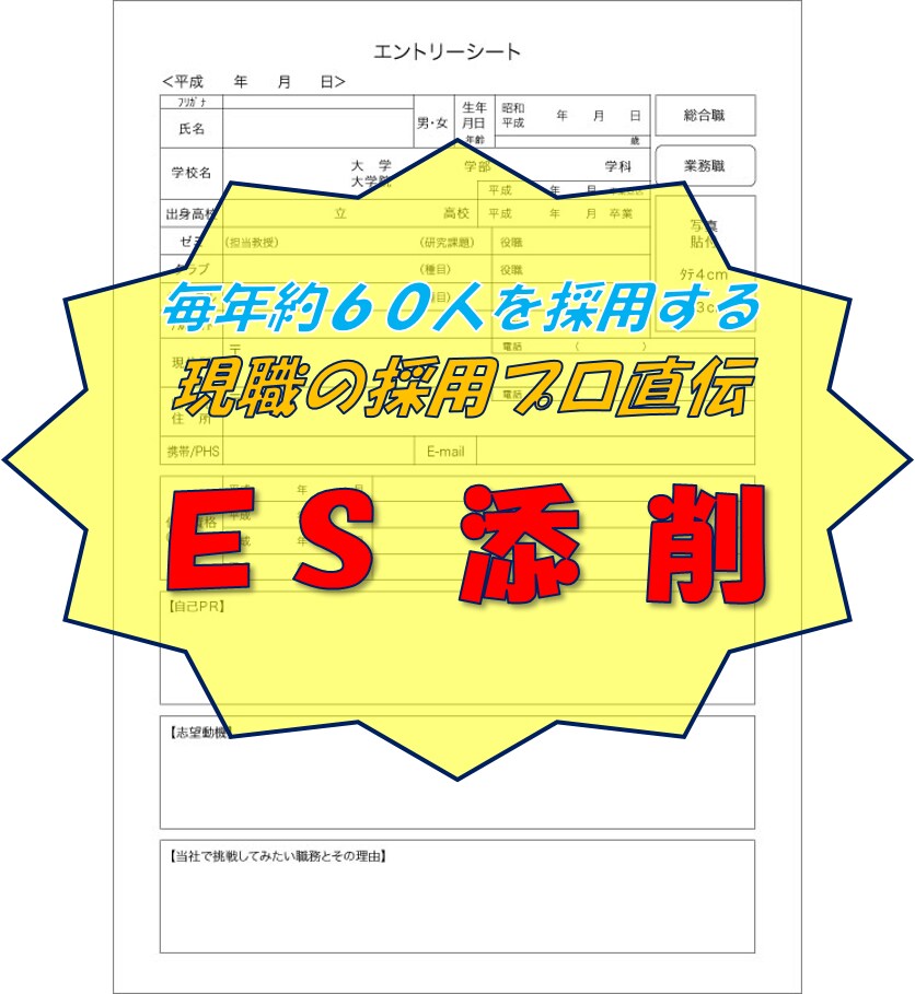 現職の人事が就職活動の履歴書対策をします 【就職活動対策】採用のプロ直伝！！ 通過する履歴書添削講座 イメージ1