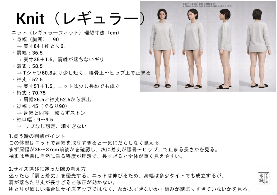 サイズ選びで失敗しない専用サイズ早見表作ります ３D体型分析であなたの「サイズ感」を可視化して試着いらずに。 イメージ6