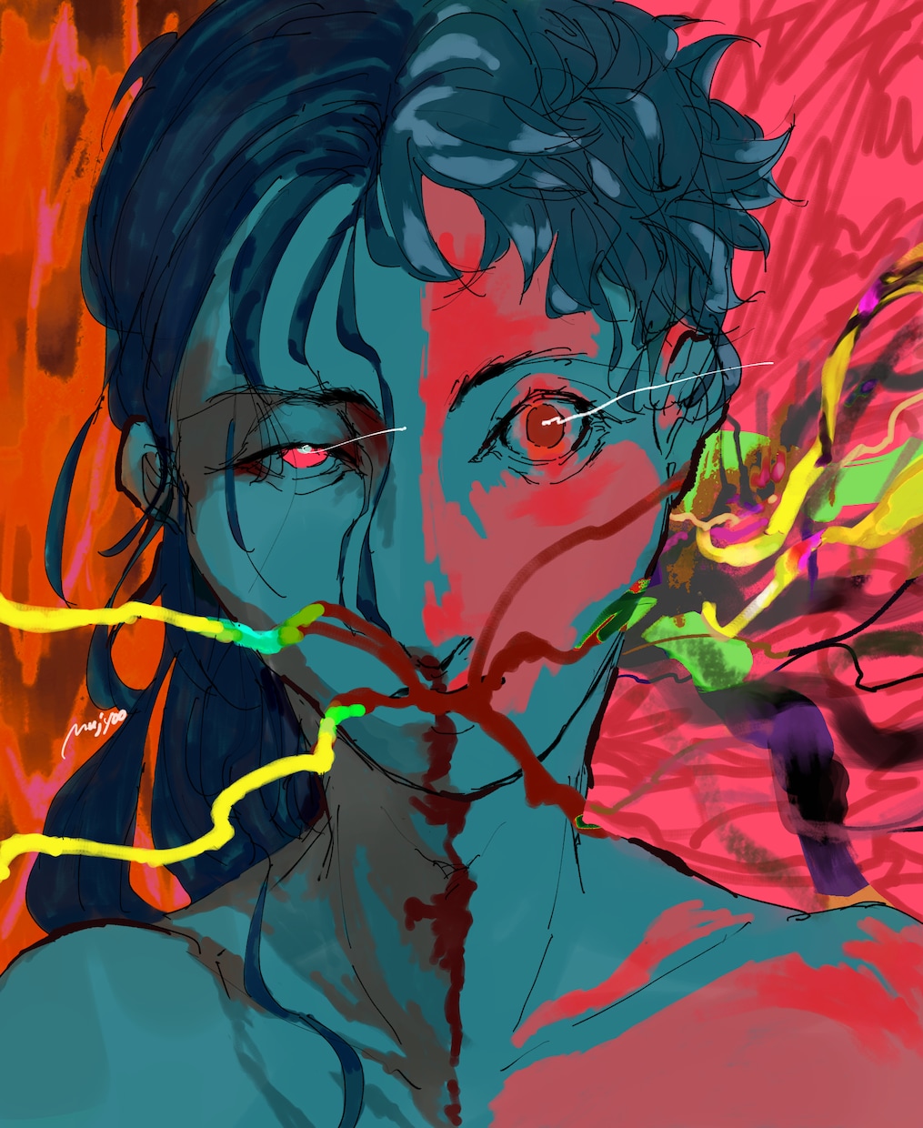 インパクトの強いイラスト制作承ります 力強く雰囲気のある絵を描きます！SNSアイコン/広告など イメージ6
