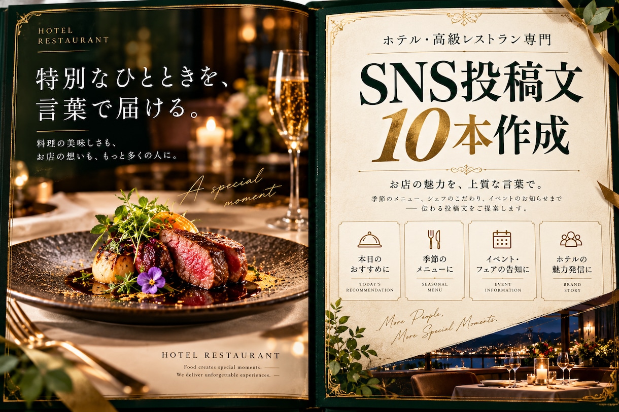 飲食店のSNS投稿文を10本作成します 集客につながる投稿をまとめて作成 イメージ10