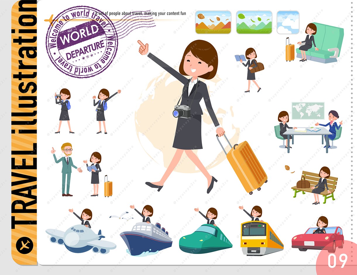 ビジネス女性イラスト（等身高め） Aを販売します 【DLデータ販売商品】即日納品いたします。 イメージ9