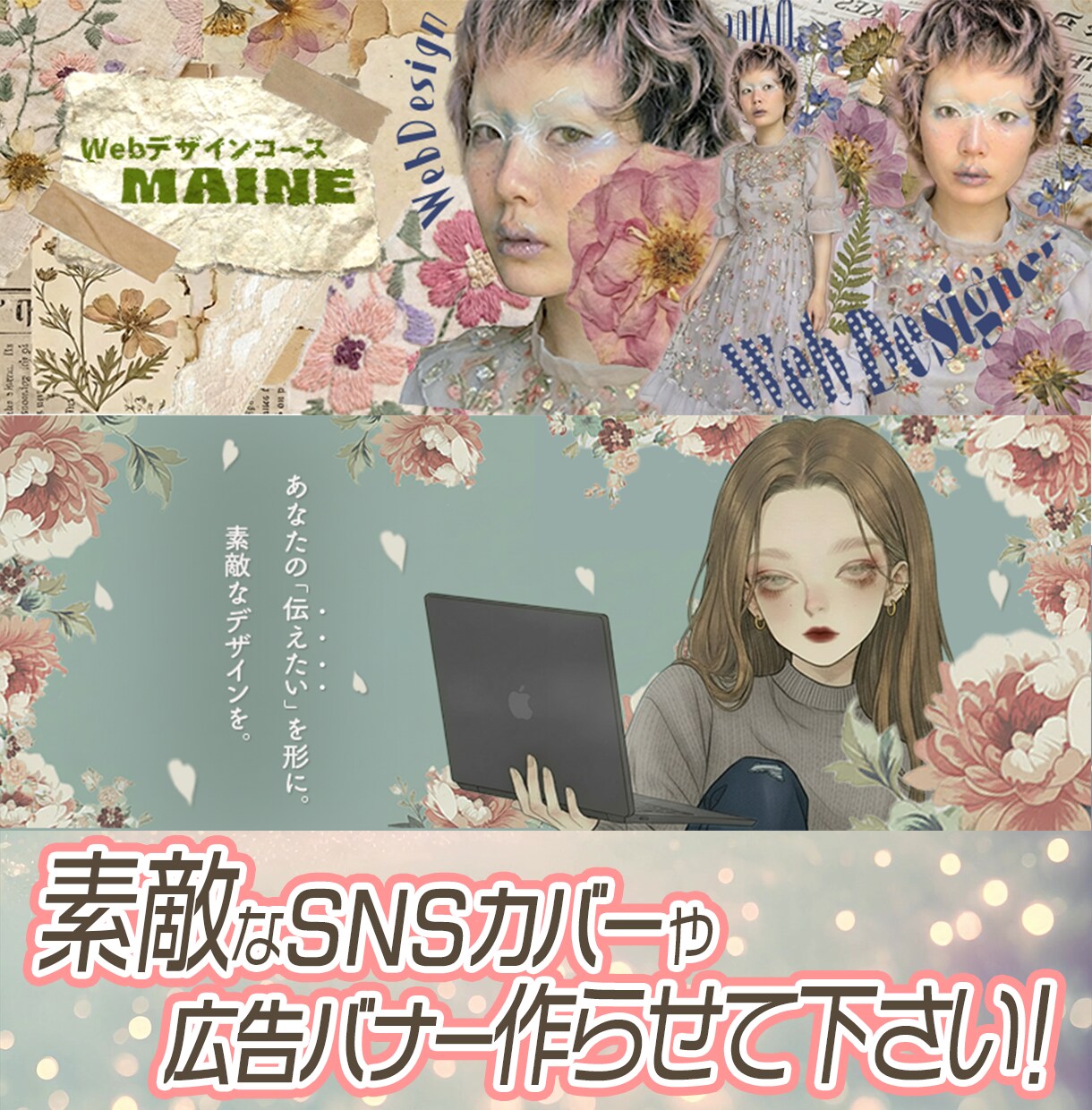SNSのヘッダー、広告バナーなど格安で作ります 納品まで修正回数無制限で丁寧な対応を心がけます！ イメージ1