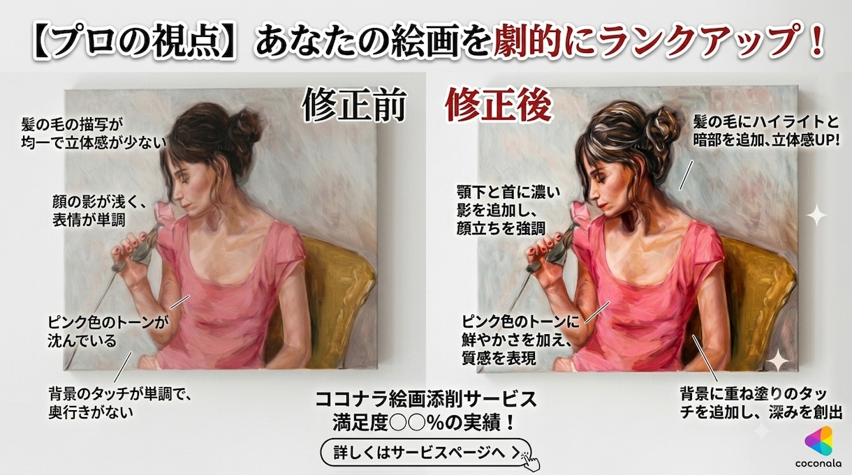 初心者向け！油絵の添削します 独学の油彩・デッサンに悩む方へ。丁寧な添削で上達をサポート イメージ1