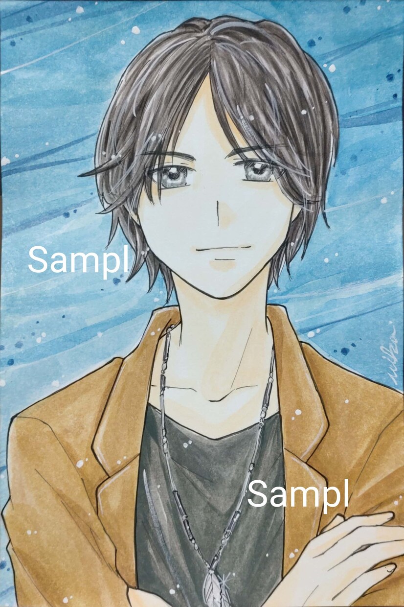 似顔絵をアナログ手描きイラストにて作成いたします ほんわか癒やし系イラストを提供します。 イメージ3