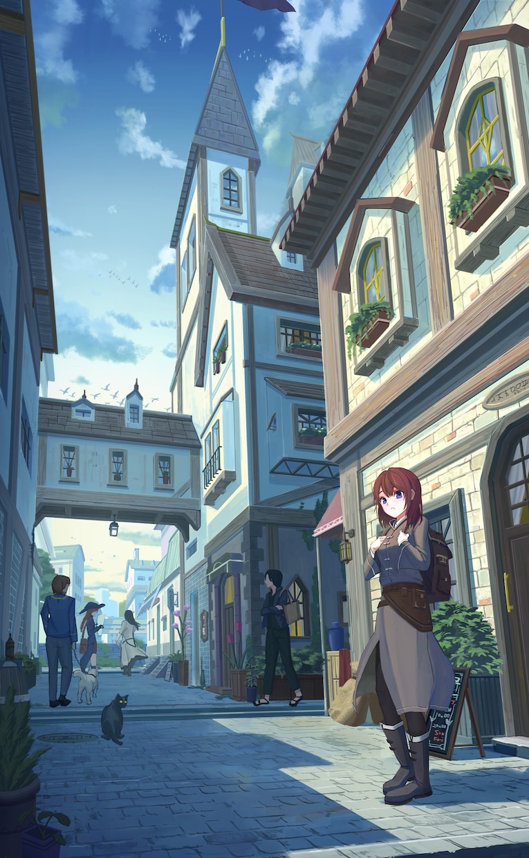 背景、キャラクター+背景の一枚絵の作成承ります ストーリー、世界観等を表現するのが得意です。 イメージ2