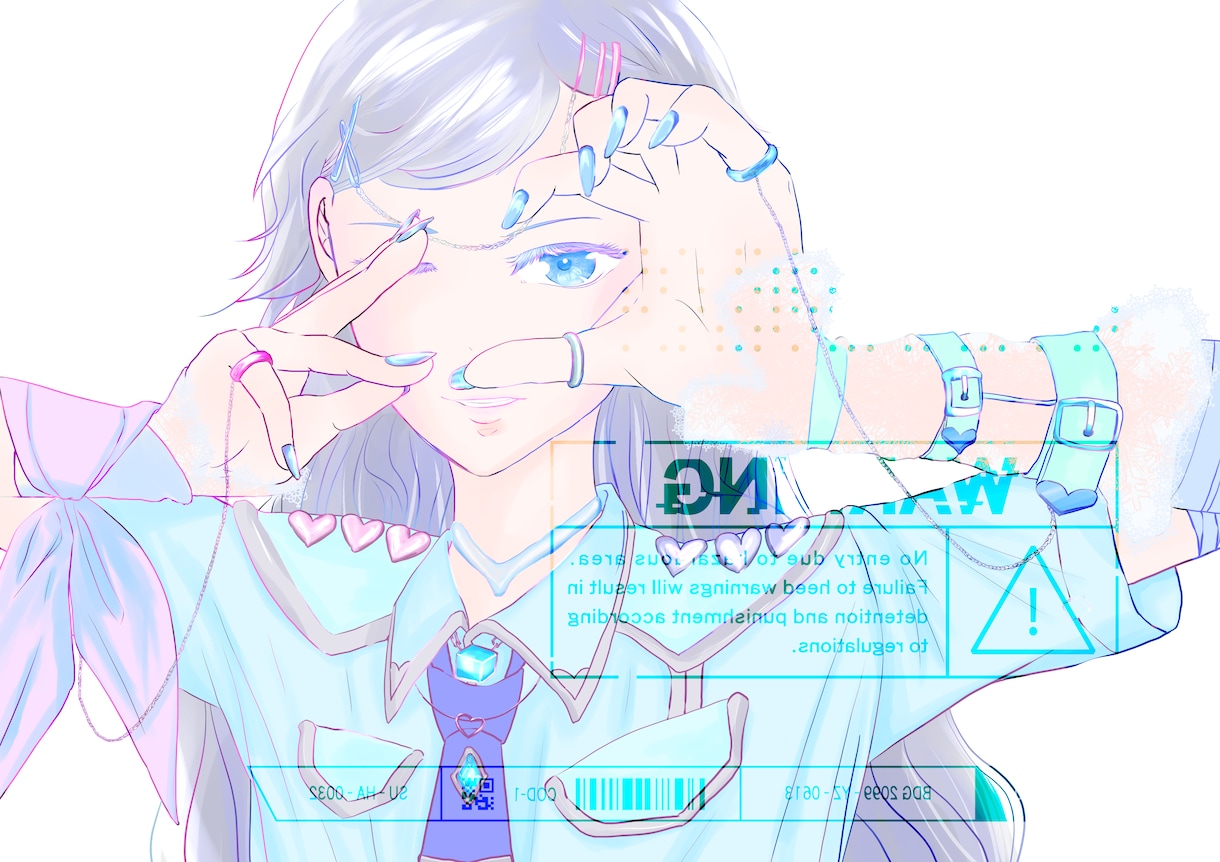カッコイイ女の子、綺麗なイラストを作成いたします アイコン、配信ジャケットなど。目ヂカラ強め暗めが得意です イメージ2