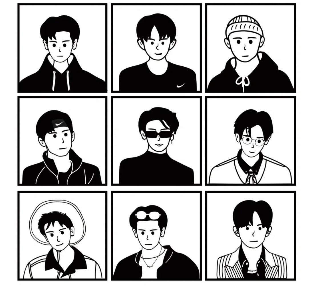 シンプルオシャレな線画似顔絵描きます お写真を元に似顔絵イラストをお描きします！ イメージ3