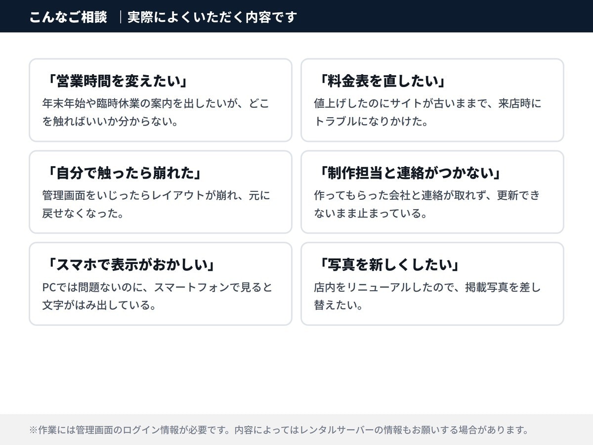 ホームページの修正・更新を代行します 最短即日｜WordPress・HTML・STUDIO対応 イメージ3