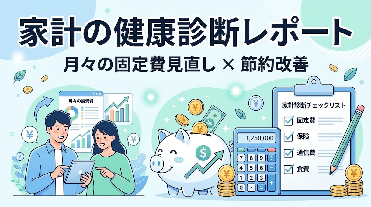 現役歯科医師FPが家計の健康診断をします 固定費や保険の無駄を可視化！節約・改善レポートをお届け イメージ1