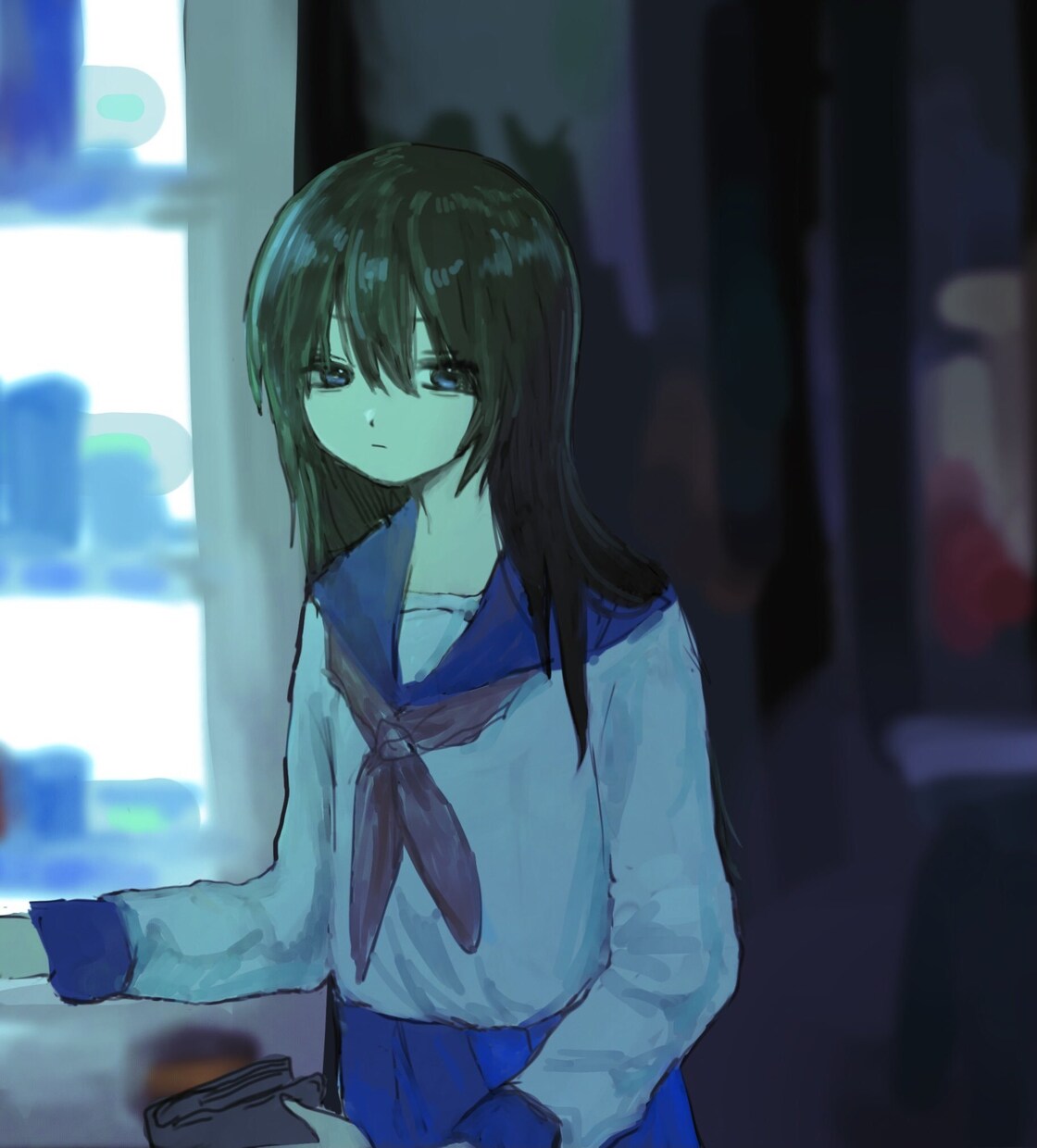 一枚絵、キャラクターイラスト描きます 可愛く、闇のある女の子が得意です イメージ2