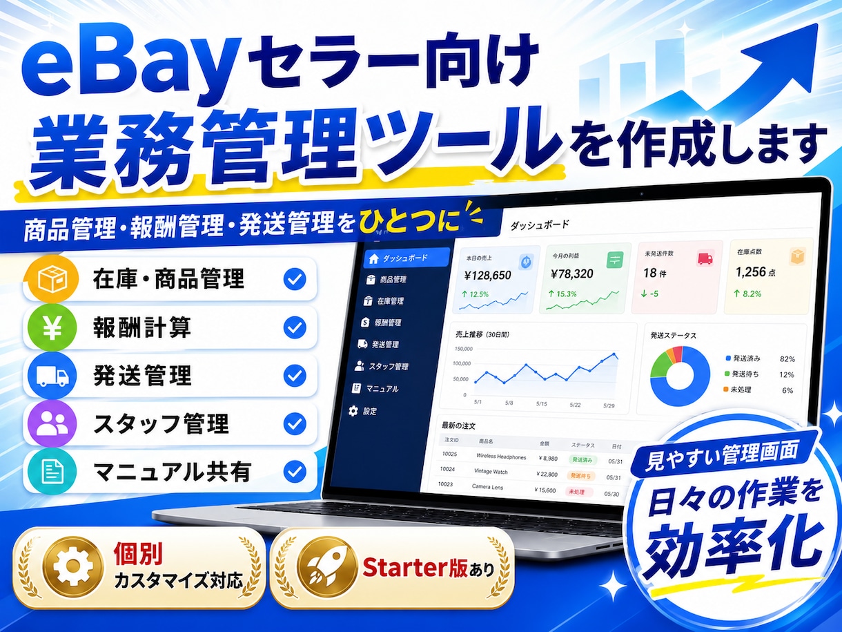 物販・EC向けの業務管理システムを制作します Excel・LINEでの外注管理から卒業。物販業務を1画面に イメージ5