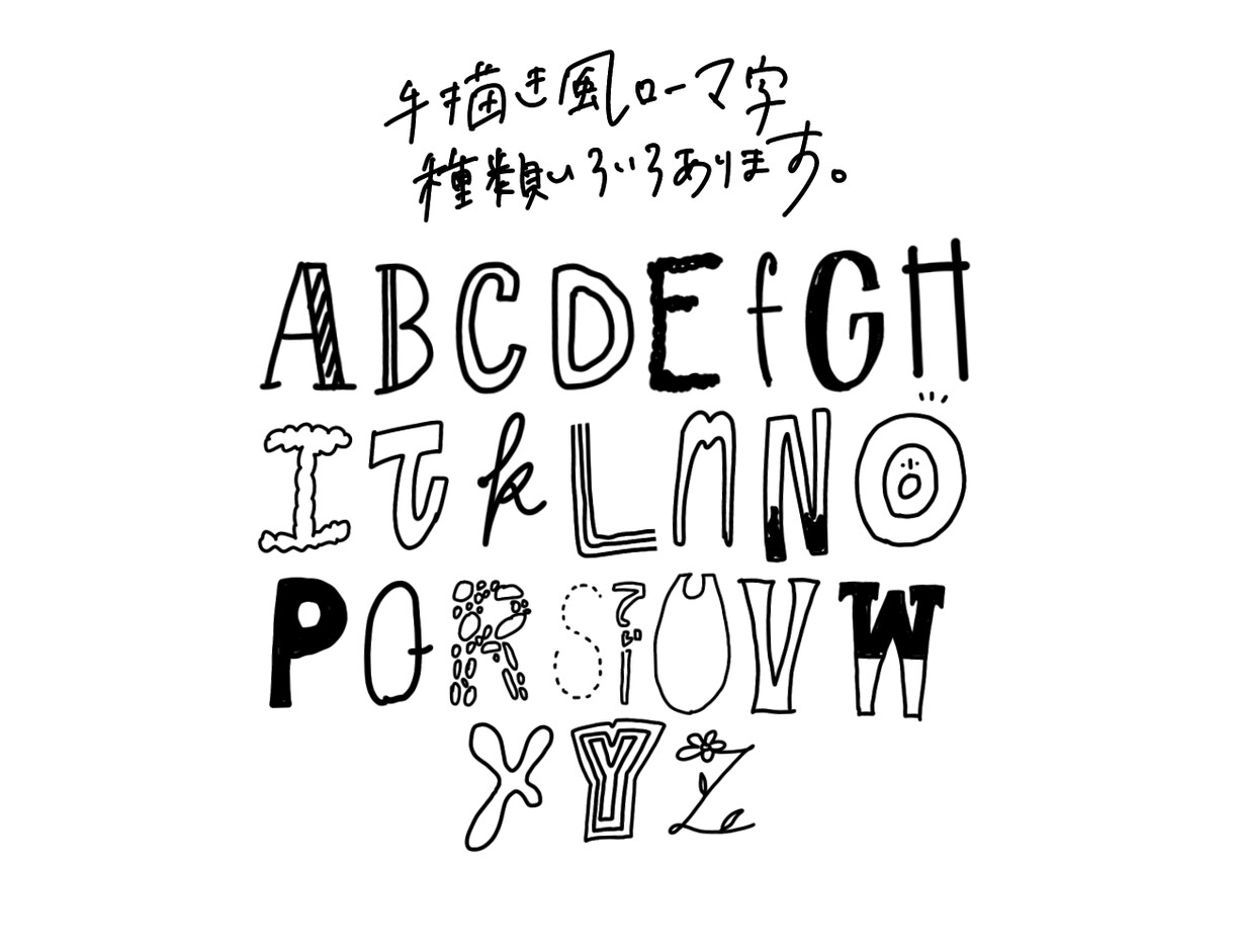アクセントになる文字、書きます シンプルで一癖ある手描き文字で、あなたの作品にスパイスを イメージ5