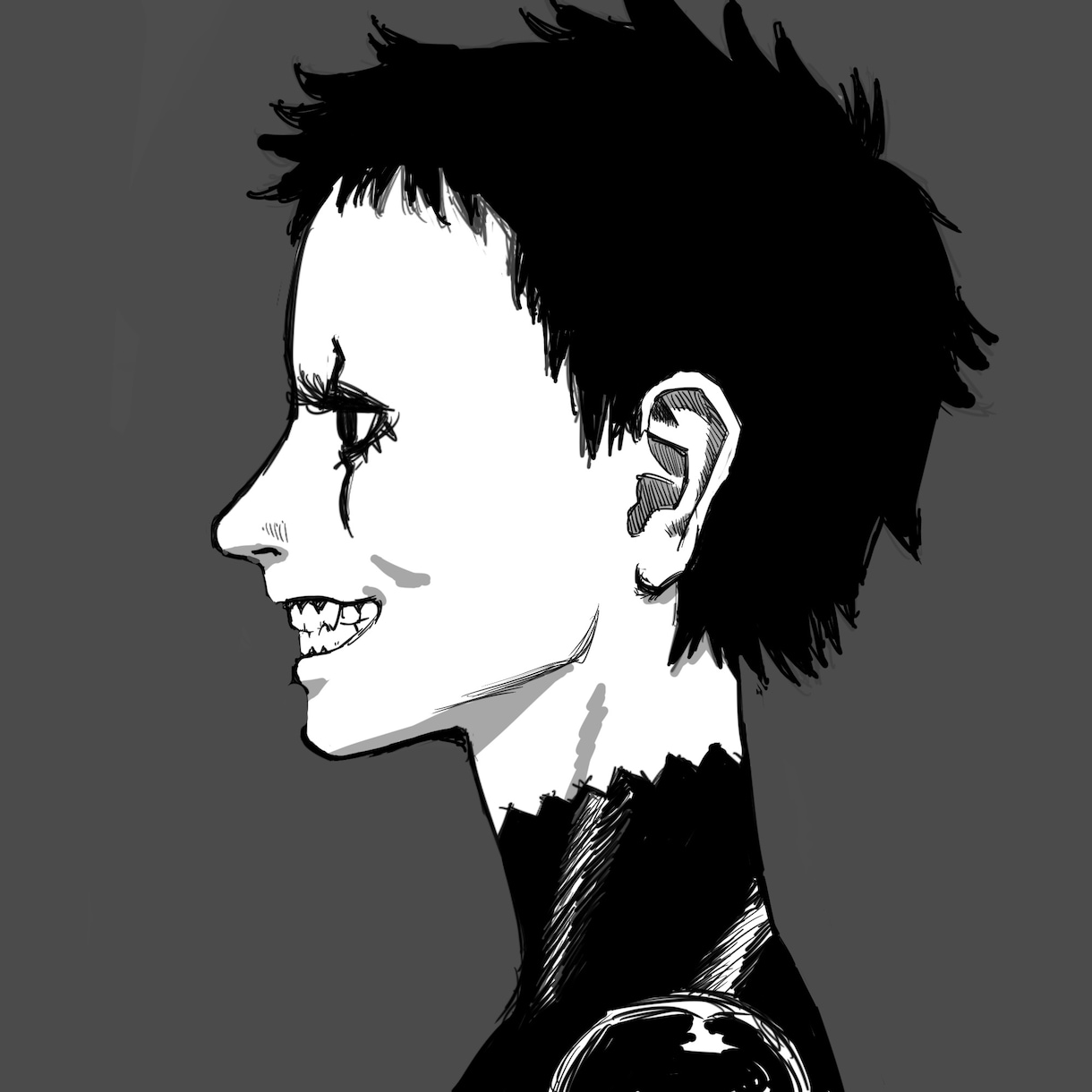 SNS・ブログのアイコンイラスト描きます ダーク系。モノクロ。ラフタッチ。 イメージ2