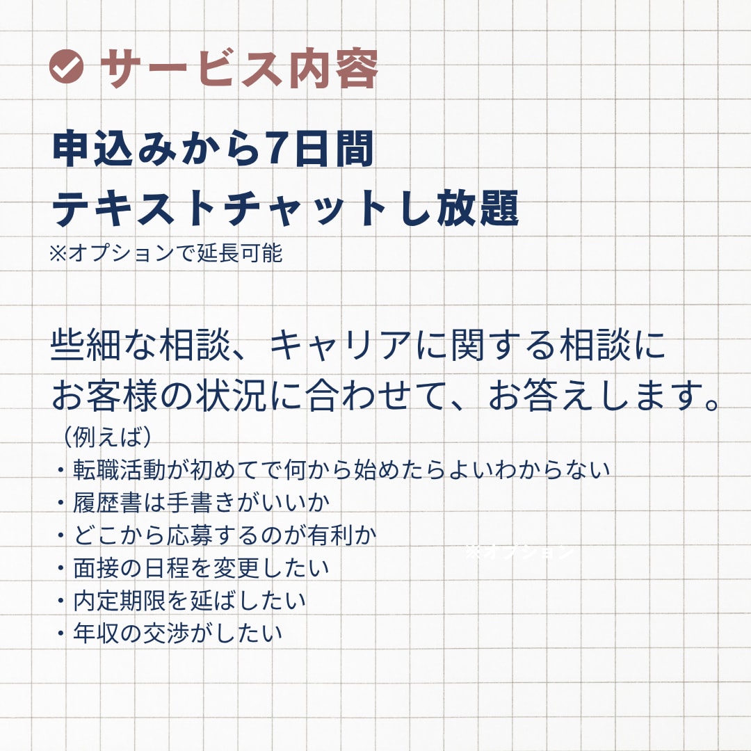 転職相談のお試し7日間｜人事がチャットで伴走します 人事・転職エージェントの【具体的なノウハウ】で転職を成功へ イメージ2
