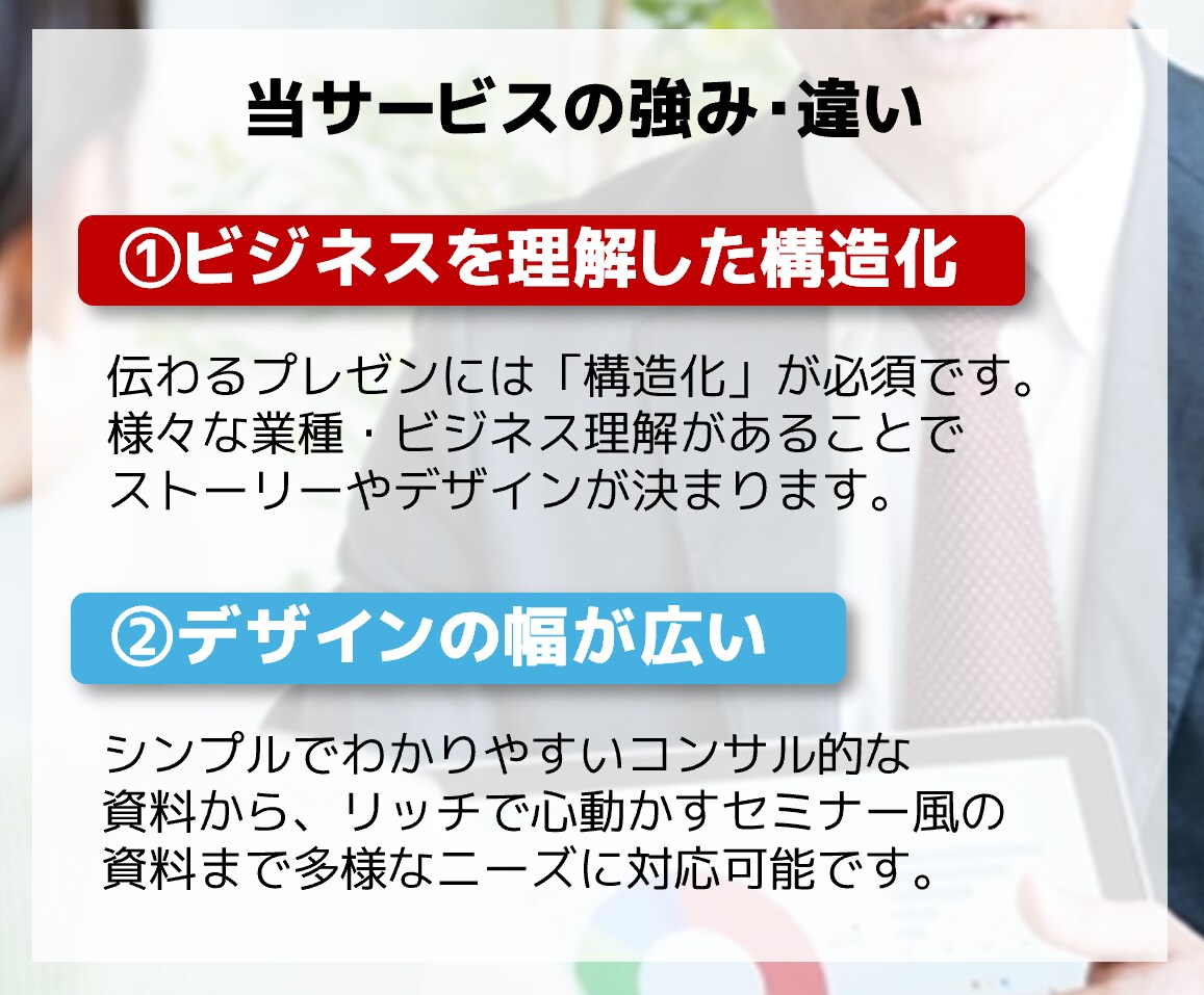 今だけ半額！ハイクォリティなPPT資料を作成します 豊富なマーケティング経験で「伝わり」「魅せる」資料に イメージ3