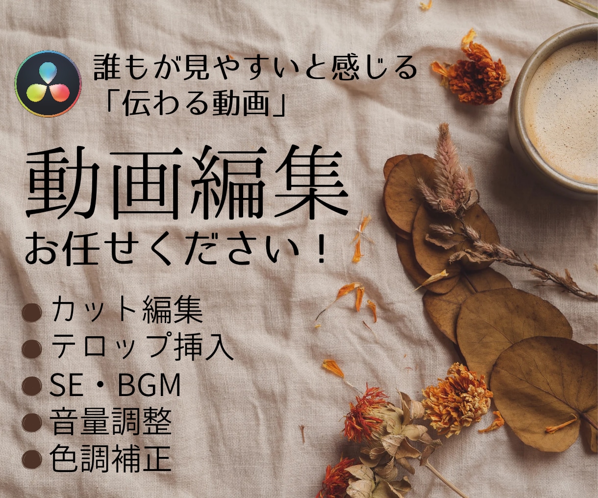 すべての人に「伝わる動画」を心がけて制作します 15分以内の動画で「追加料金なし」「修正無制限」 イメージ1
