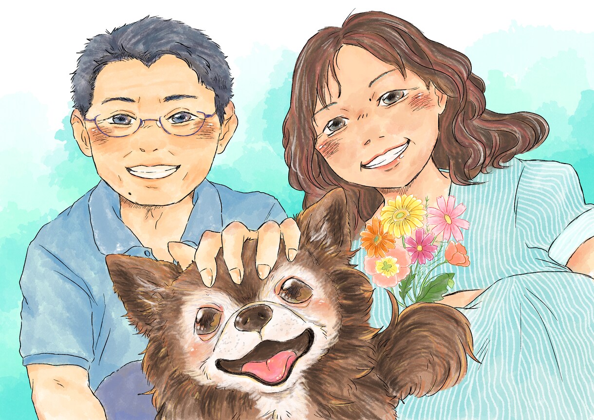商用OK！柔らかい似顔絵(アイコンにも！)描きます 漫画アニメとリアルの中間タッチで制作します！ イメージ3
