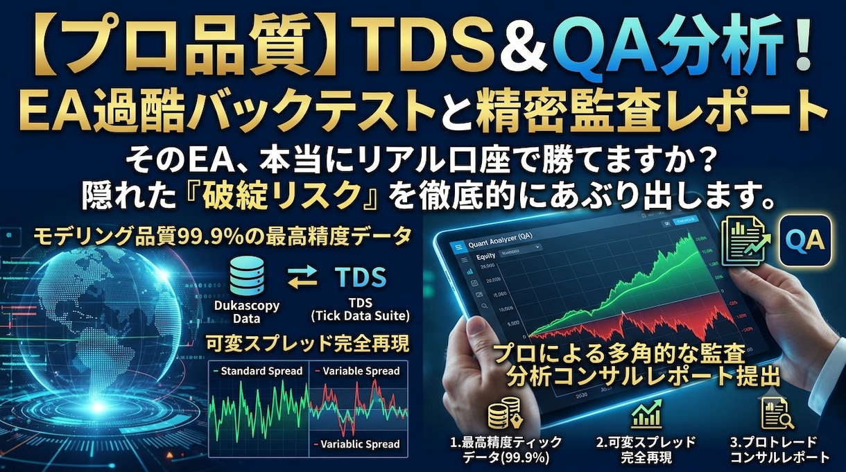 FXトレード用EAの監査・バックテストします TDS＆QA分析！バックテスト結果から精密監査レポート作成 イメージ1