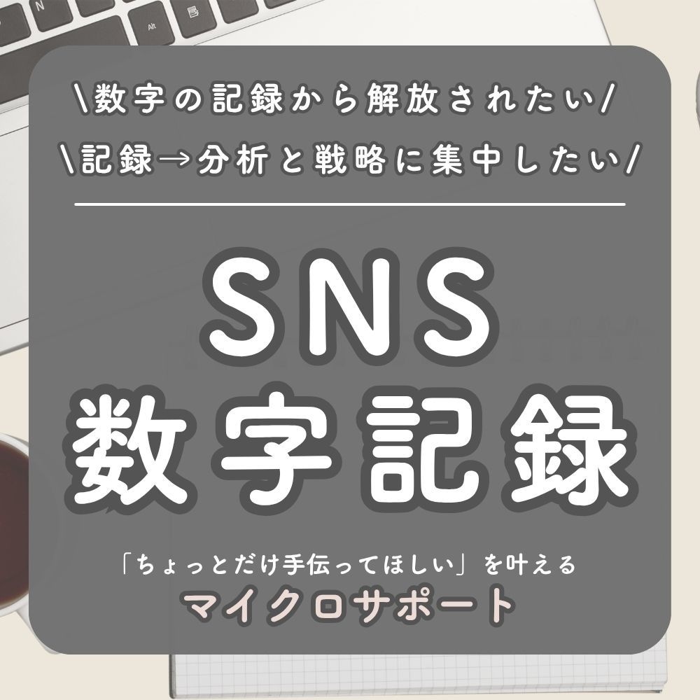 SNSの数字を記録します 「記録だけ」してほしい、シンプルな作業を手放したい方へ イメージ1