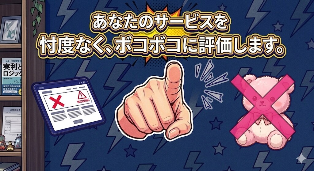 あなたのサービス、忖度なく評価や批判します 素人目線からの利害なしの評価をします！ イメージ1