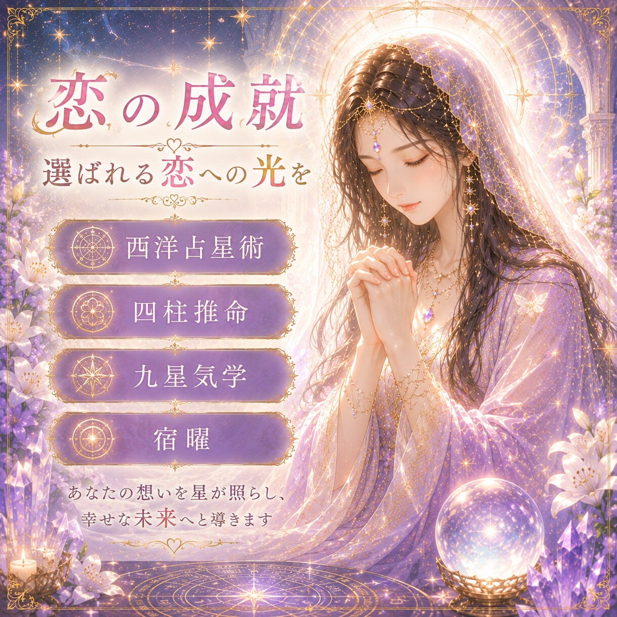 恋の成就✦恋の雨雲を一瞬で吹き飛ばします 占術と陽だまりヒーリングで奇跡を起こすお手伝いをいたします イメージ1