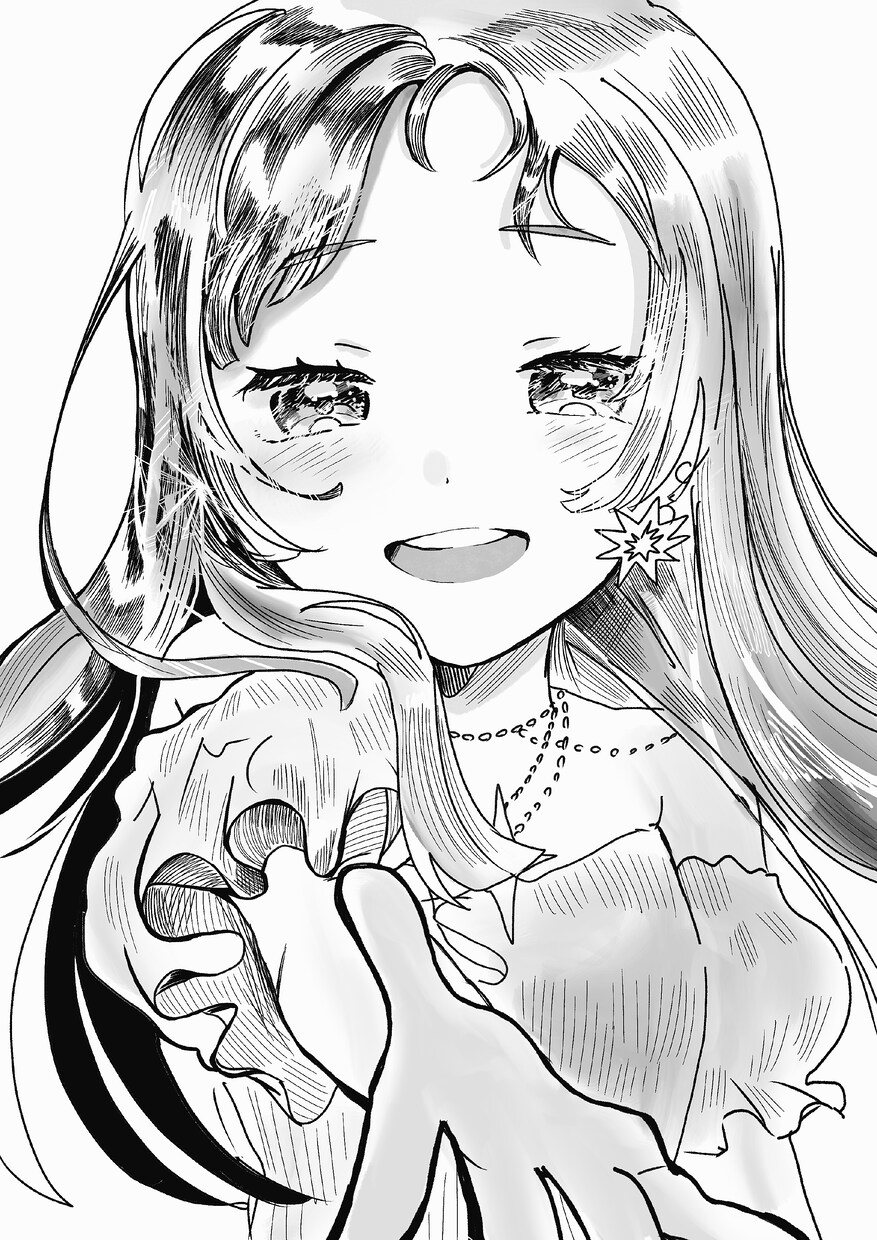 3000円〜モノクロかわいいイラスト描きます モノクロなのにキラキラ？！かわいいイラスト描きます！ イメージ2