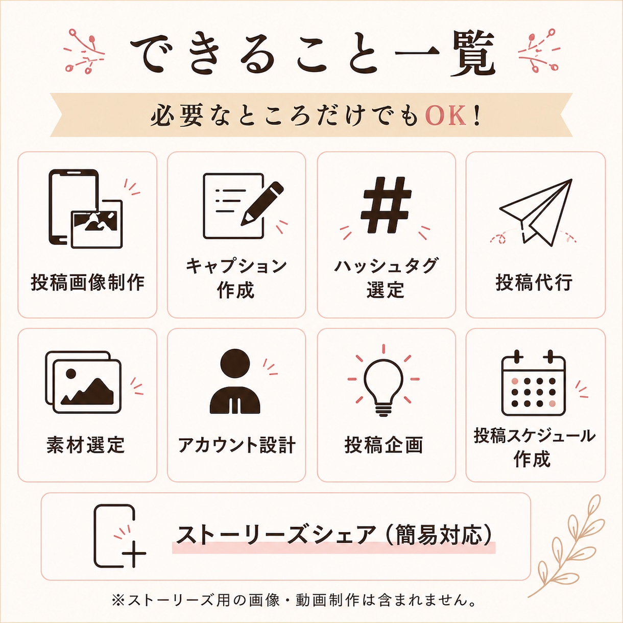 マーケターがInstagram運用代行いたします 忙しいあなたの発信をサポートします！！ イメージ4