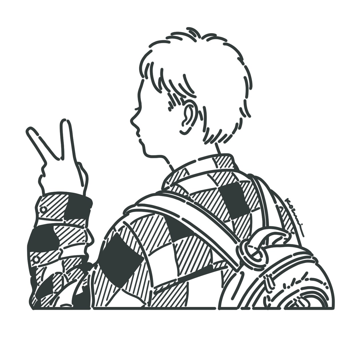 アイコン・イラストオーダー承ります シンプルお洒落なモノクロイラストをSNSなどでどうぞ♡ イメージ3