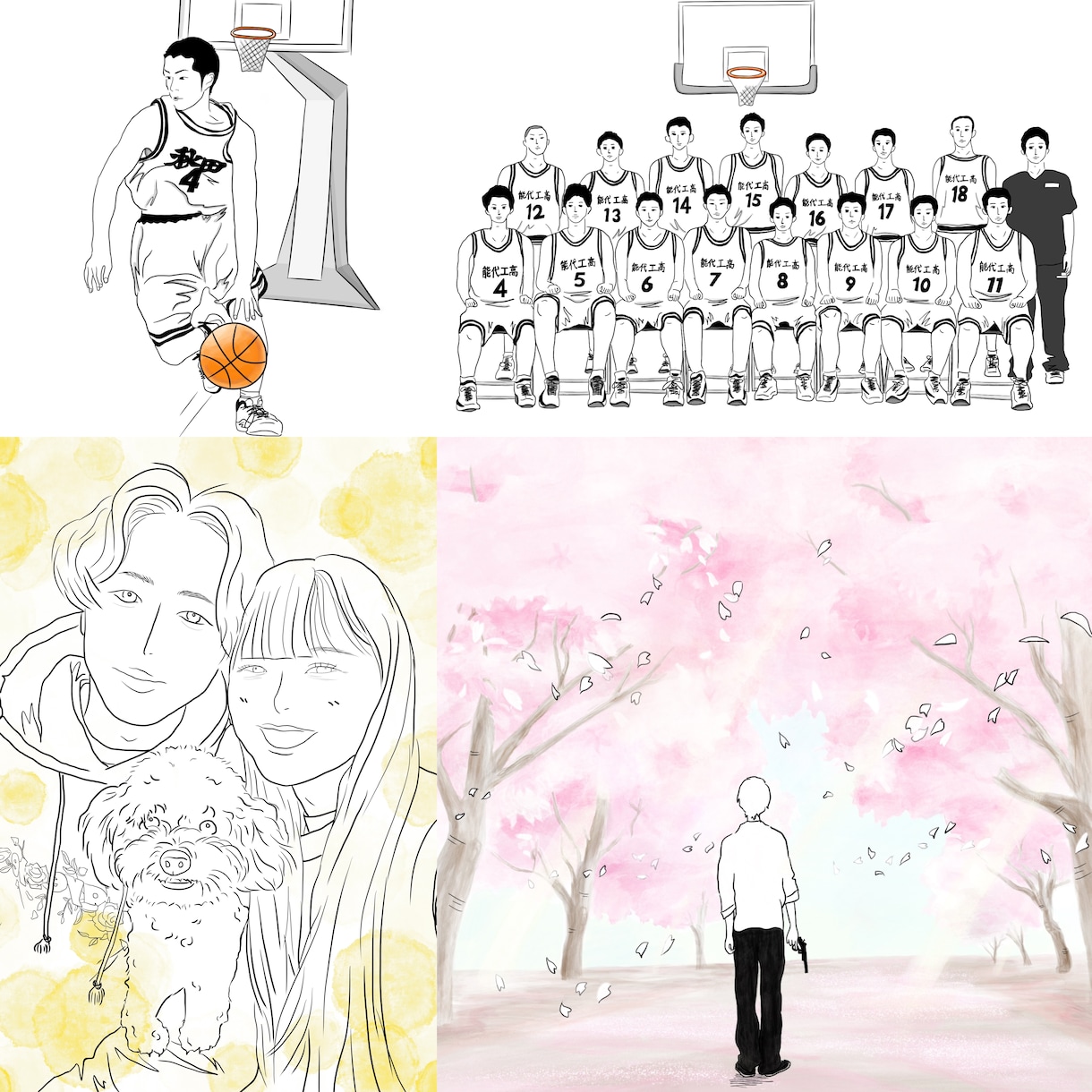 緩めのシンプル線画(人・物・植物など)描きます お洒落な仕上げ感やリアルに描くことができます！ イメージ3