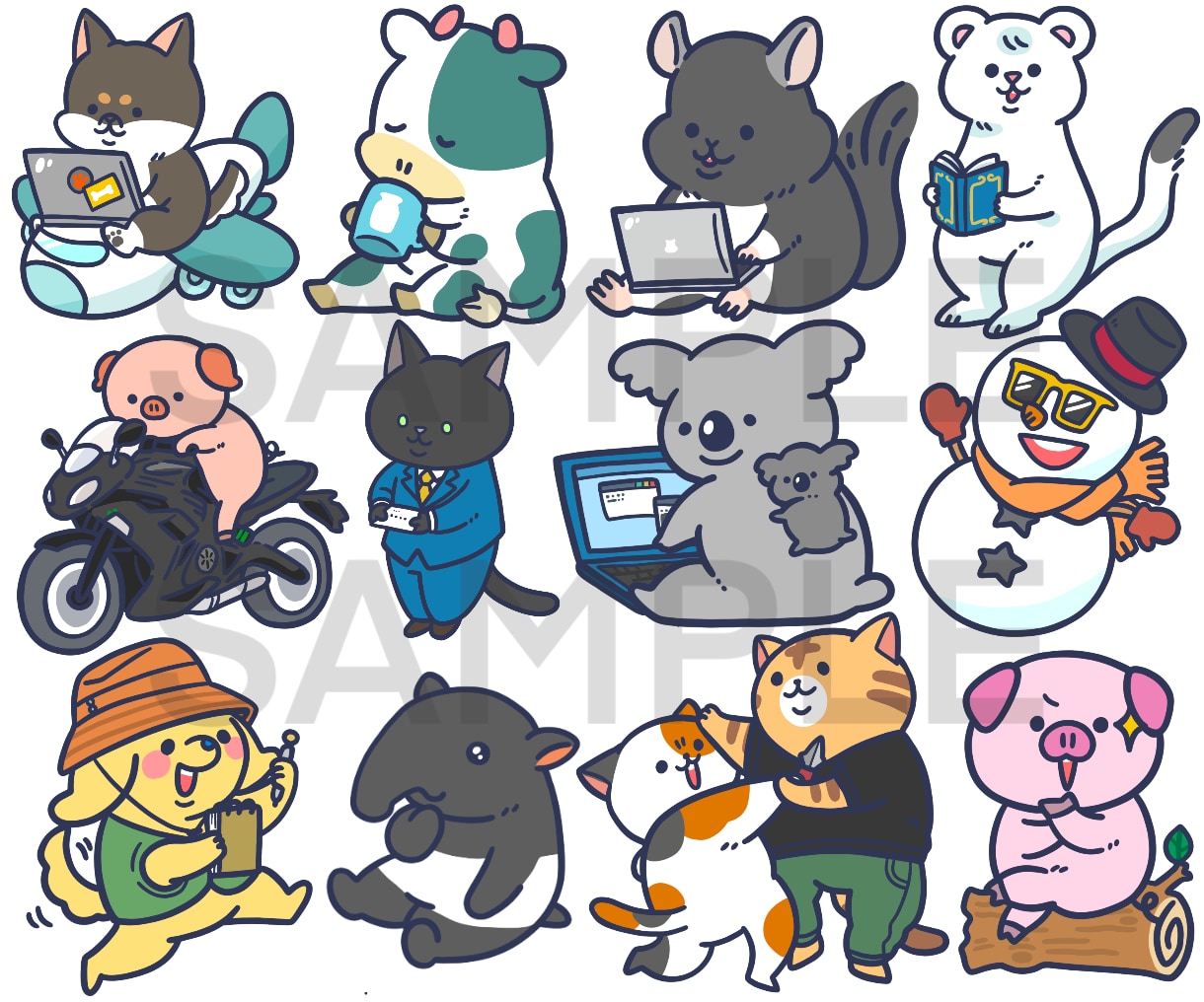 販売実績1000件超★ゆるかわシュールな絵描きます 小物無料・修正無制限！いろんな表情はお任せください！ イメージ7