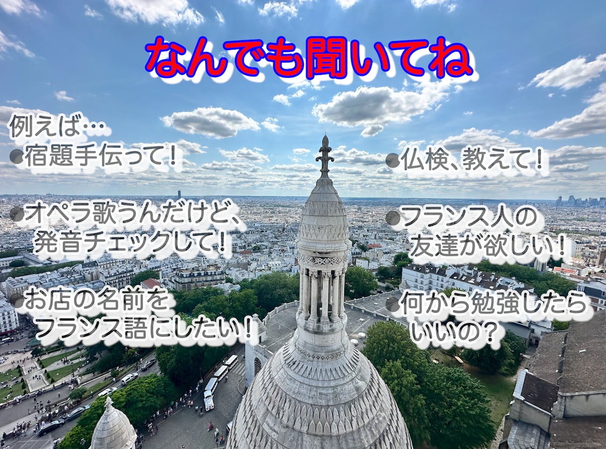 フランス語で困っている方へ、お助けいたします フランス語関連で何かお困りごとがあれば何でもお助けいたします イメージ1