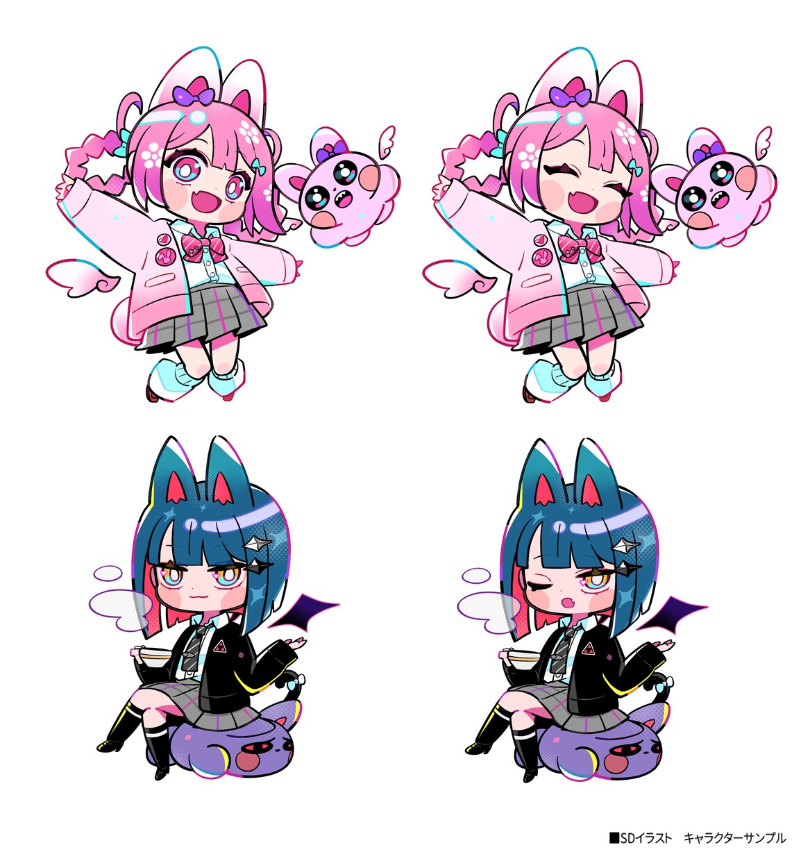 商用可  SD絵、デフォルメイラスト描きます ポップで可愛いデフォルメイラスト イメージ4