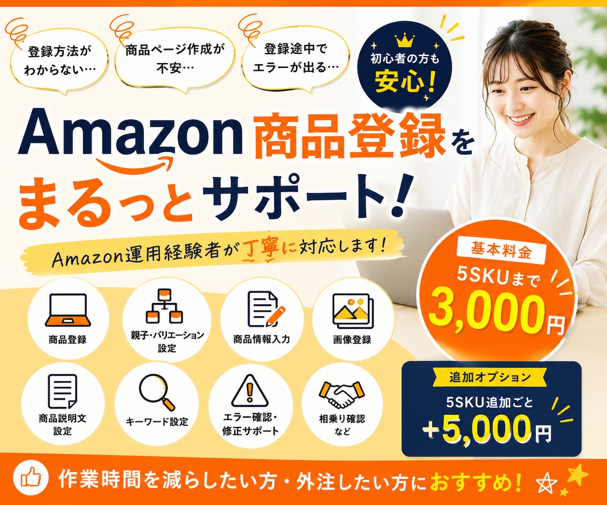 Amazon出品代行！｜商品登録サポートします Amazon運用経験を活かして丁寧にサポートいたします！ イメージ1