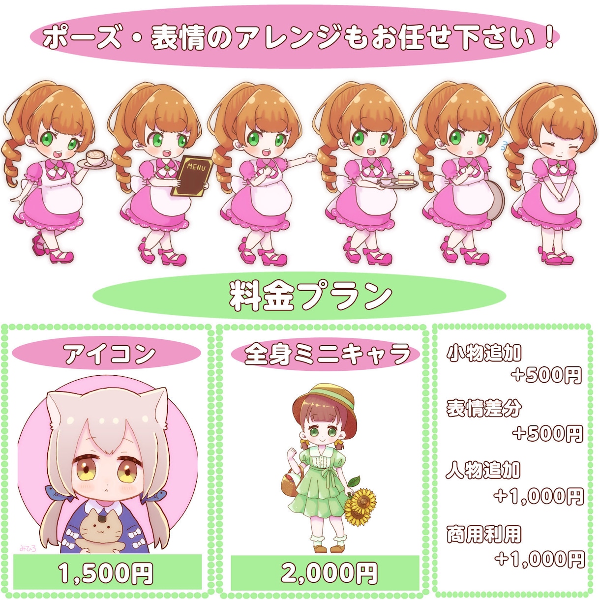 ゆるかわミニキャラ·アイコンお描きします グッズ·アイコン·配信用に使用できるゆるかわイラスト イメージ2